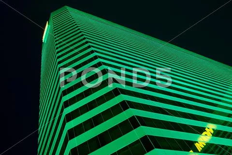 Casino dark glow green modern lit mgm hotel Stock Photos