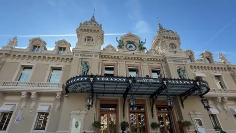 Casino de Monte-Carlo Monaco - Front Facade View Stock Footage 346498703