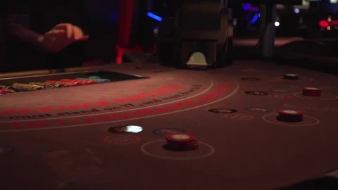 Casino dealing cards Stock Footage 84767679