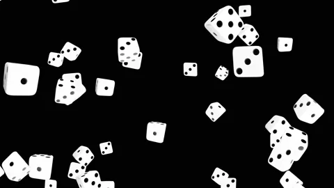 Casino dice cube particle loop animation Stock Footage 161092867