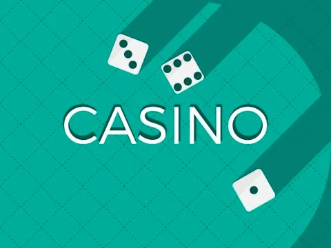 Casino dice, flat cubes with a shadow on a green table, top view. Vector illu Stock Illustration