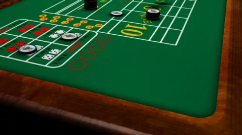 Casino - Dice rolled on Craps table Stock Footage