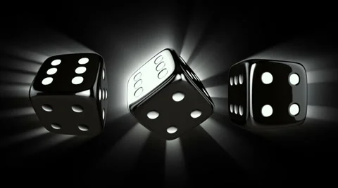 Casino Dices Spinning with Alpha Stock Footage 32208573