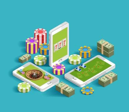Casino Electronic Gambling Composition Illustration