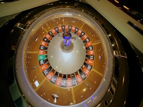 Casino electronic roulette shot with crane Stock Footage