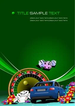 Casino elements car image. Vector illustration Stock Illustration