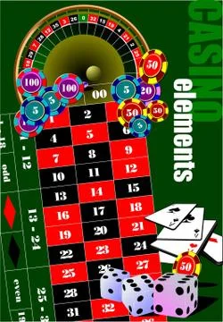 Casino elements. Vector illustration Stock Illustration