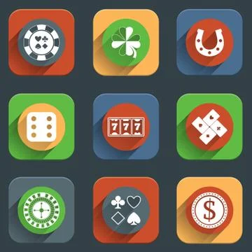 Casino flat design elements Stock Illustration