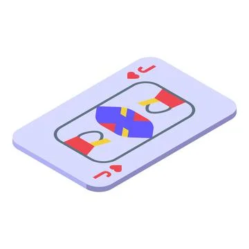 Casino flush icon isometric vector. Poker card Stock Illustration