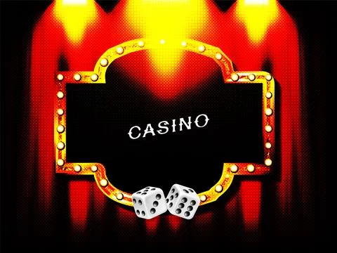 Casino frame label, falling ribbons winner Stock Illustration