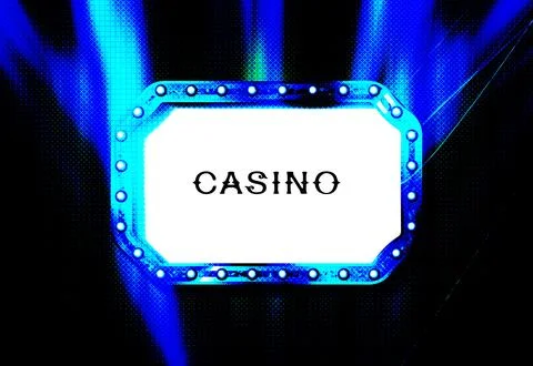 Casino frame label, falling ribbons winner Stock Illustration