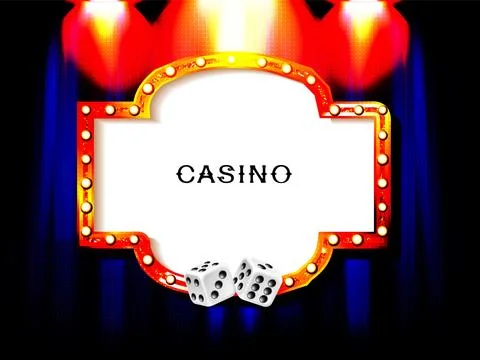 Casino frame label, falling ribbons winner Stock Illustration