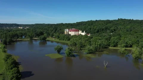 Casino in French Lick Springs Indiana Drone View Stock Footage