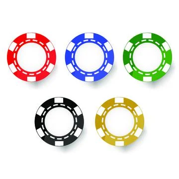 Casino gamble chips vector illsutration various colors Illustrazione stock