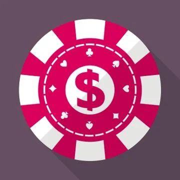 Casino gambling chip vector flat icon Stock Illustration