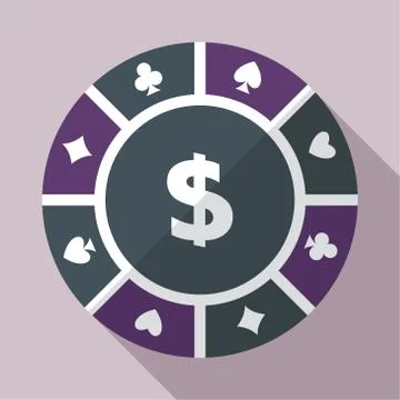 Casino gambling chip vector flat icon Stock Illustration
