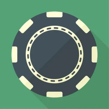 Casino gambling chip vector flat icon Stock Illustration