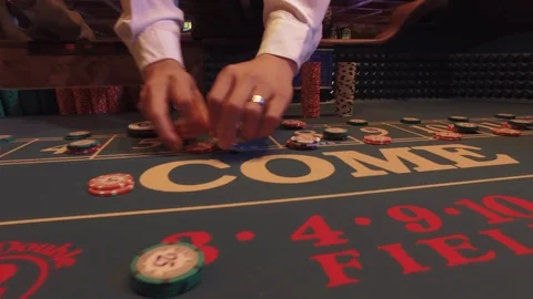 Casino Gambling Chips Craps Table Stock Footage