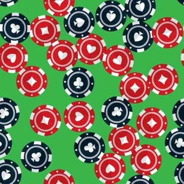 Casino gambling chips seamless pattern Stock Illustration