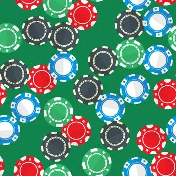 Casino gambling chips seamless pattern Stock Illustration