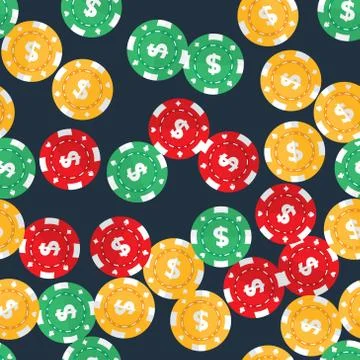 Casino gambling chips seamless pattern Stock Illustration