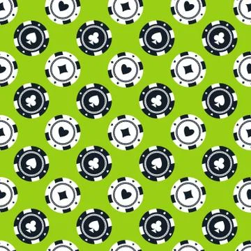 Casino gambling chips seamless pattern Stock Illustration