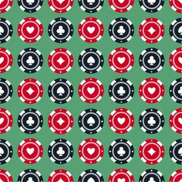 Casino gambling chips seamless pattern Stock Illustration