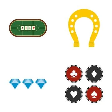 Casino gambling elements vector illustration set Illustrazione stock