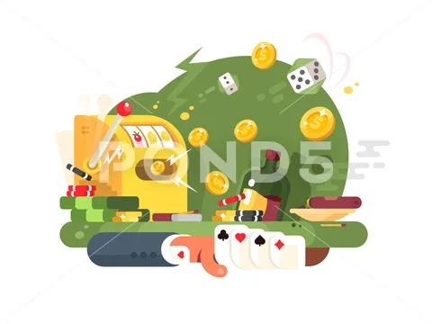Casino gambling games Stock Illustration