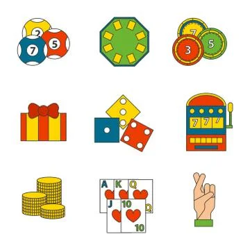 Russian roulette game icons. Vector Illustration. - Stock