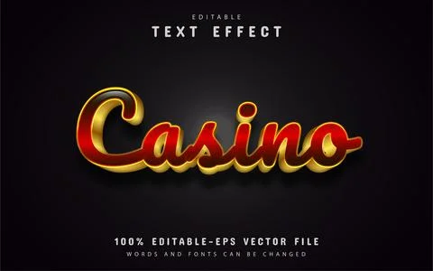 Casino gold text effect Stock Illustration