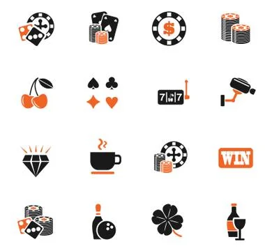 Casino icon set Stock Illustration