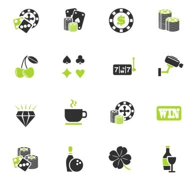 Casino icon set Stock Illustration