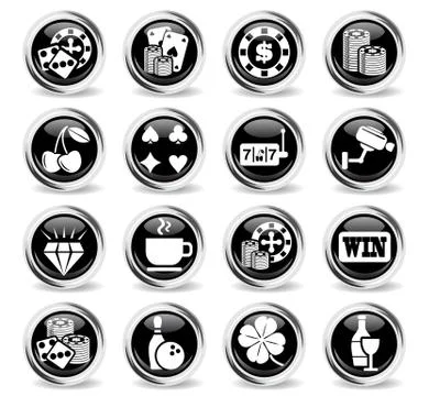Casino icon set Stock Illustration