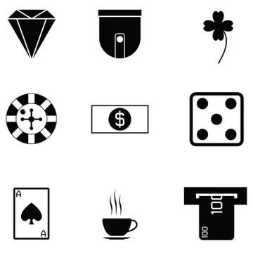 Casino icon set Illustrazione stock