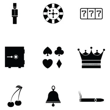 Casino icon set Stock Illustration