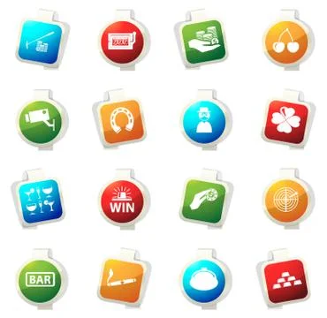 Casino icons set Stock Illustration