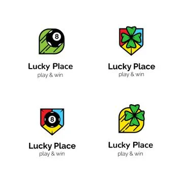 Casino logos set Stock Illustration