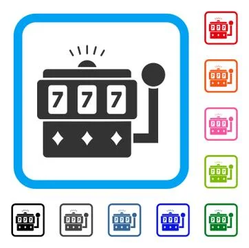 Casino Machine Framed Icon 스톡 일러스트