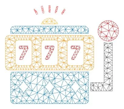 Casino Machine Polygonal Frame Vector Mesh Illustration Stock Illustration