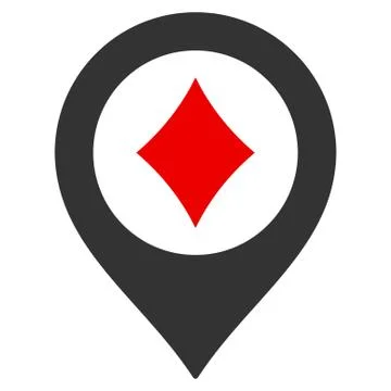 Casino Map Pointer Flat Icon Illustrazione stock