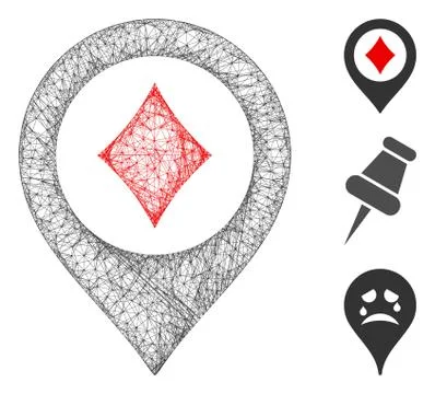 Casino Map Pointer Polygonal Web Vector Mesh Illustration Stock Illustration