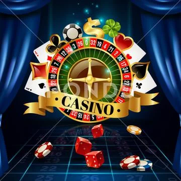 Casino Night Games Symbols Composition Poster Stock Illustration
