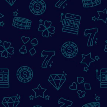 The casino pattern. Neon-style templates. Vector illustration in doodle style Stock Illustration