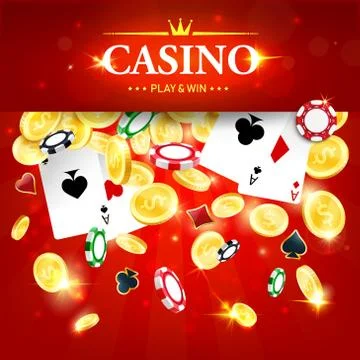Casino poker win vector jackpot, four aces cards Illustrazione stock