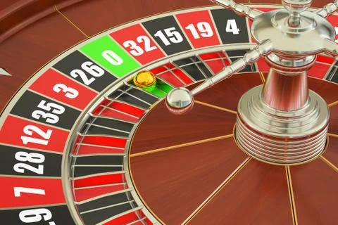 Casino roulette, closeup. 3D rendering Illustrazione stock