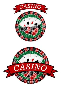 Casino roulette with gambling elements イラスト素材