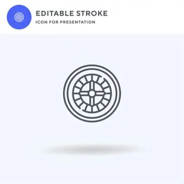 Casino Roulette icon vector, filled flat sign, solid pictogram isolated on wh 스톡 일러스트