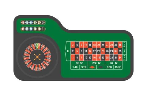 Casino roulette table Stock Illustration