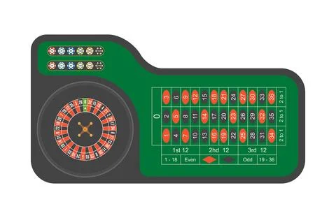 Casino roulette table Stock Illustration